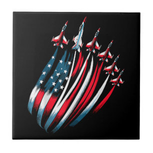 Azulejo Patriotic USA Flag Fighter Jets Boys 4 de julio