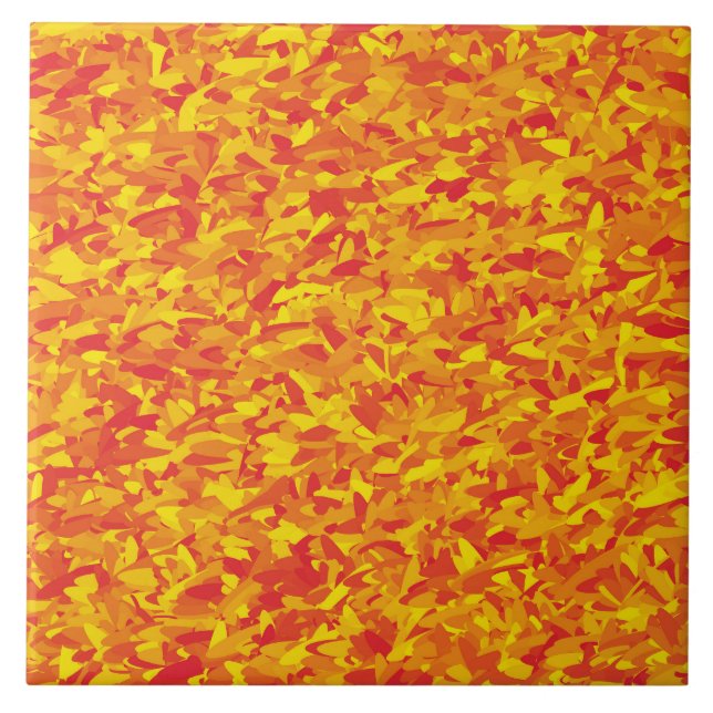 Azulejo Patrón abstracto amarillo naranja (Frente)
