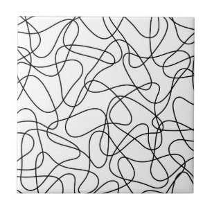 Azulejo Patrón abstracto - blanco y negro.
