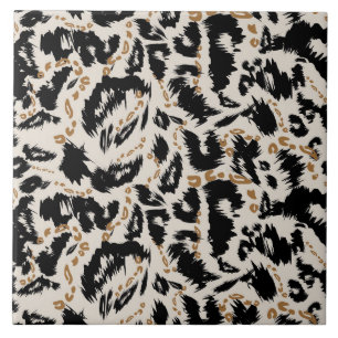 Azulejo Patrón abstracto bohemio africano de leopardo