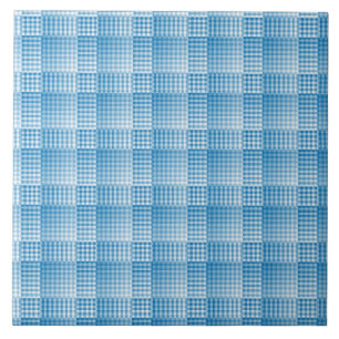 Azulejo Patrón abstracto de cuadros azules y blancos