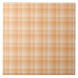 Azulejo Patrón abstracto de cuadros blancos y naranjas