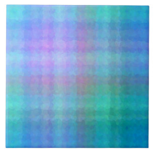 Azulejo Patrón abstracto de cubismo azul