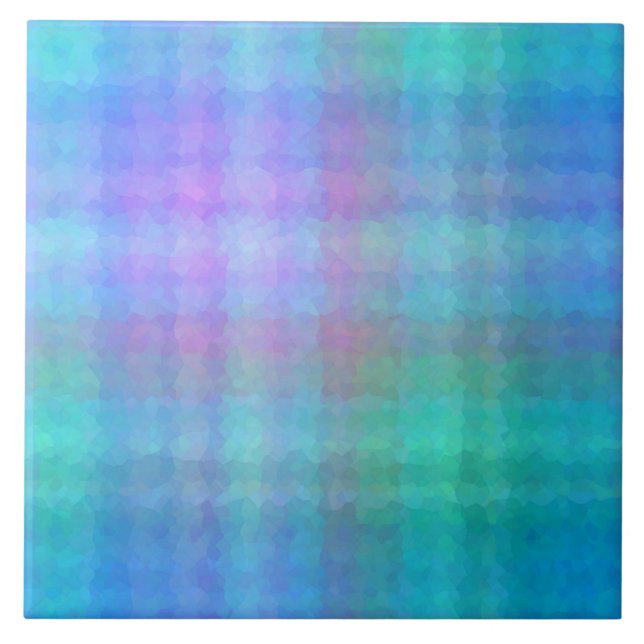 Azulejo Patrón abstracto de cubismo azul (Frente)