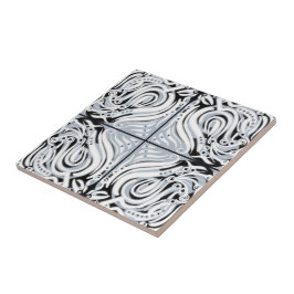 Azulejo Patrón abstracto de curva blanca gris negra