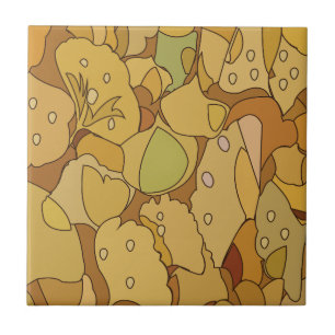 Azulejo Patrón abstracto de hojas de Ginkgo