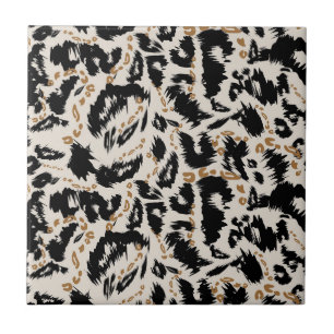Azulejo Patrón abstracto de leopardo bohemio africano 