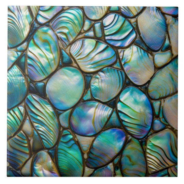 Azulejo Patrón abstracto de shell de Abalone (Frente)