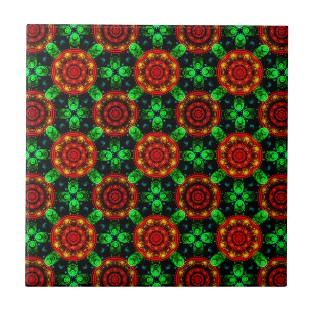 Azulejo Patrón abstracto elegante boho moderno floral #504 (Frente)