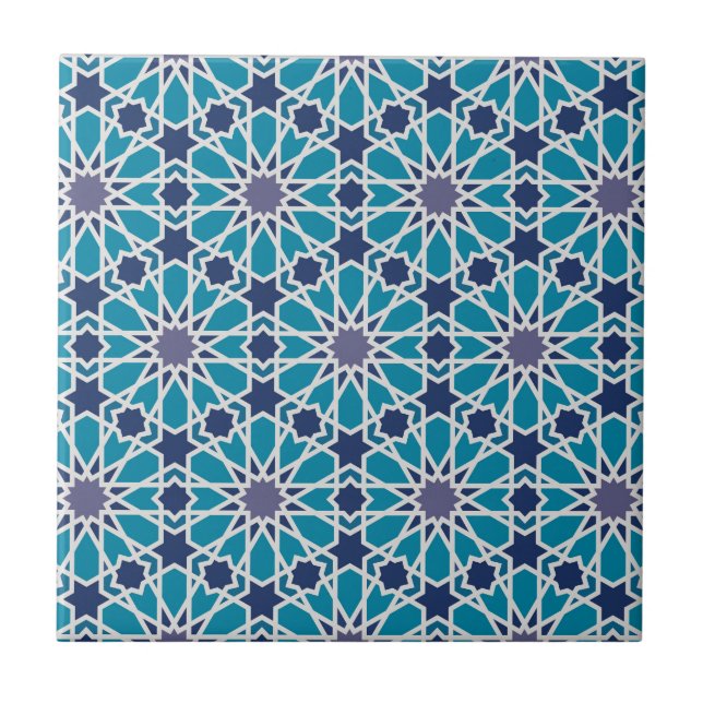 Azulejo Patrón Abstracto En Azul Y Gris (Frente)