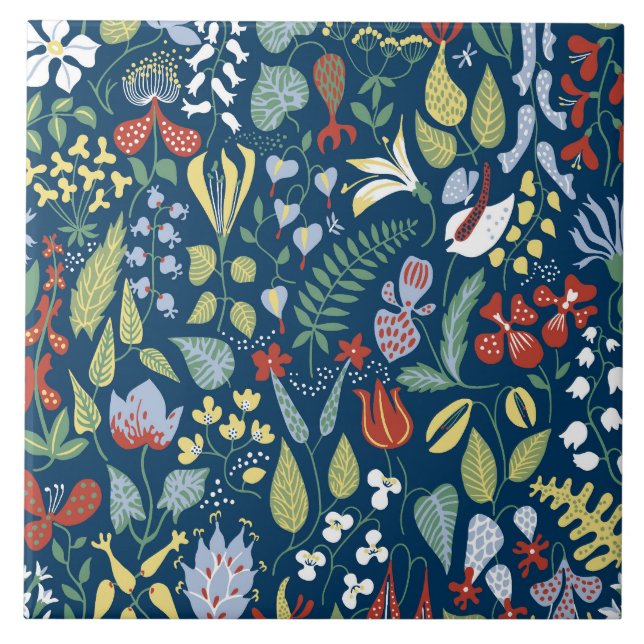 Azulejo Patrón abstracto floral (Frente)