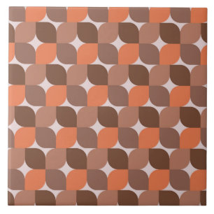 Azulejo Patrón abstracto marrón naranja de mediados de sig