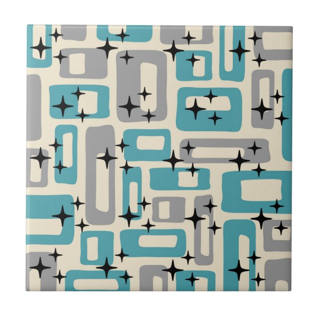 Azulejo Patrón abstracto moderno de mediados de siglo (Frente)