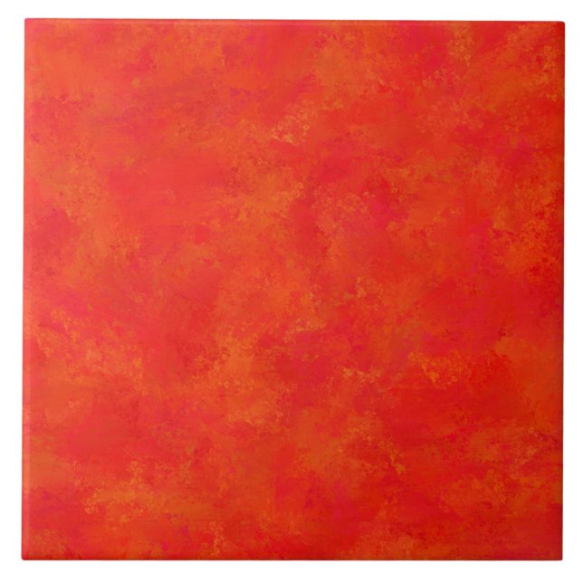 Azulejo Patrón abstracto naranja rojo (Frente)