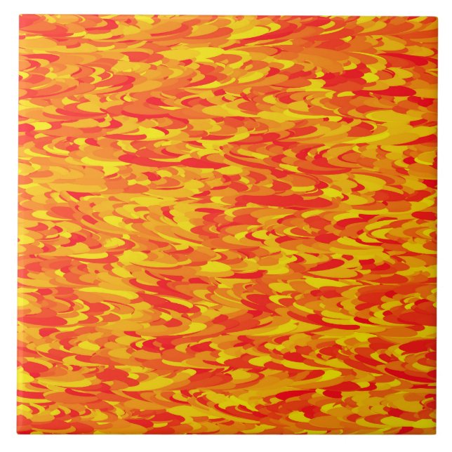 Azulejo Patrón abstracto naranja rojo amarillo (Frente)