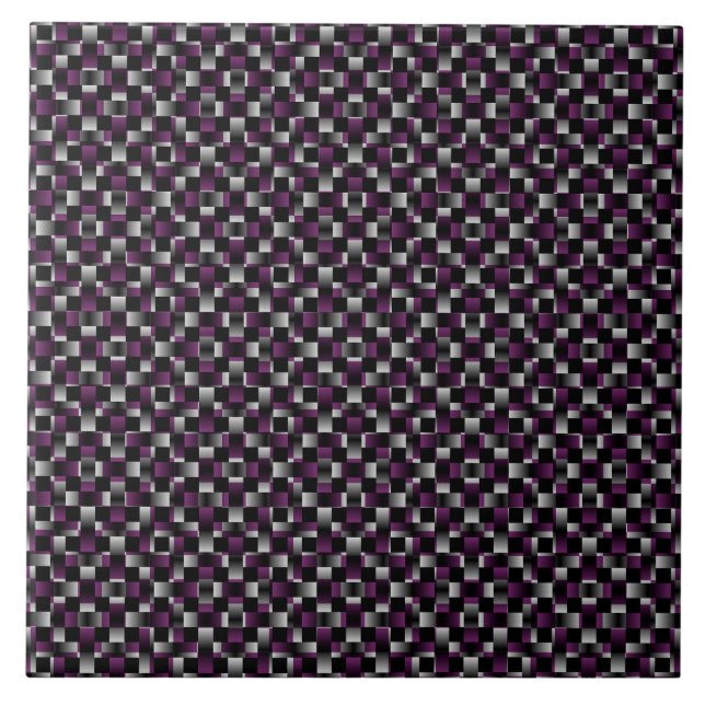 Azulejo Patrón abstracto negro morado (Frente)