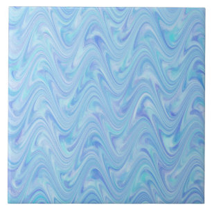 Azulejo Patrón abstracto ondulado morado azul