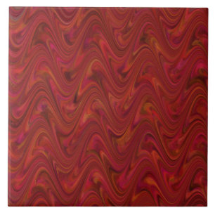 Azulejo Patrón abstracto ondulado naranja rojo