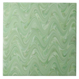 Azulejo Patrón abstracto ondulado verde