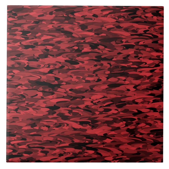 Azulejo Patrón abstracto rojo negro (Frente)