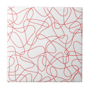 Azulejo Patrón abstracto - rojo y blanco.