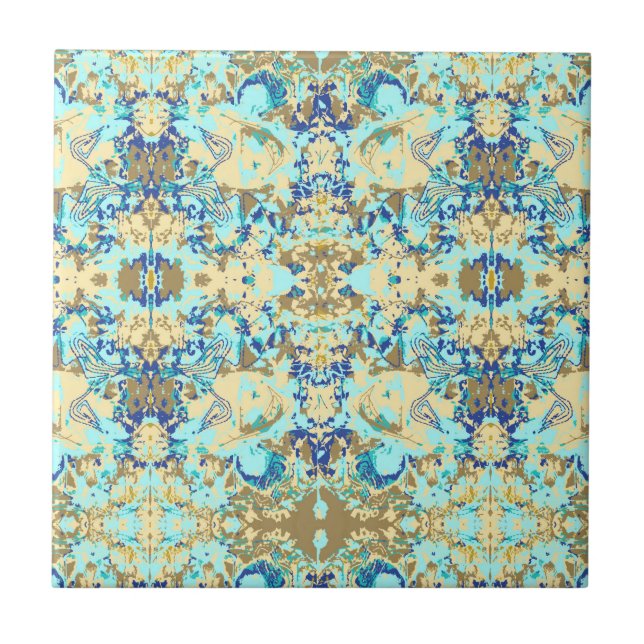 Azulejo Patrón abstracto tropical tacto cerámico (Frente)