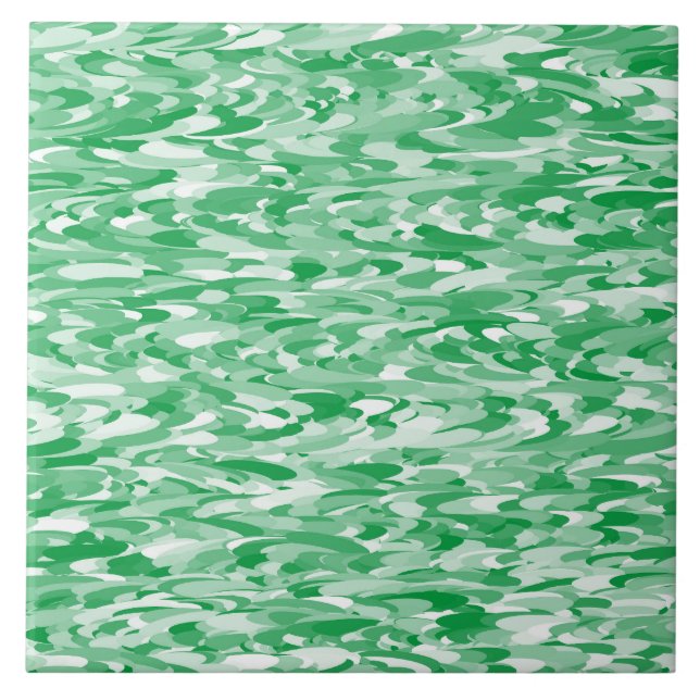 Azulejo Patrón abstracto verde blanco (Frente)