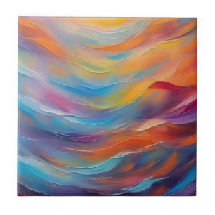 Azulejo Patrón amarillo azul brillante abstracto de moda