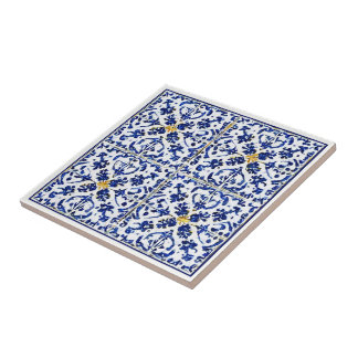 Azulejo Patrón amarillo azul Estilo mediterráneo