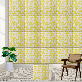 Azulejo Patrón amarillo geométrico Estilo de mosaico cerám
