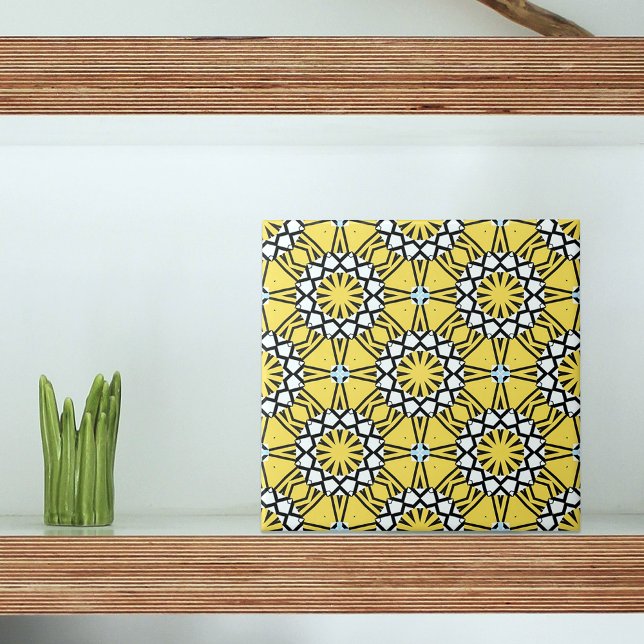 Azulejo Patrón amarillo negro y blanco marroquí (Subido por el creador)