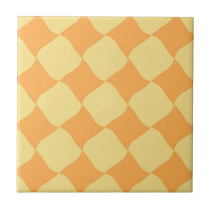 Azulejo Patrón amarillo retro cuadrado 