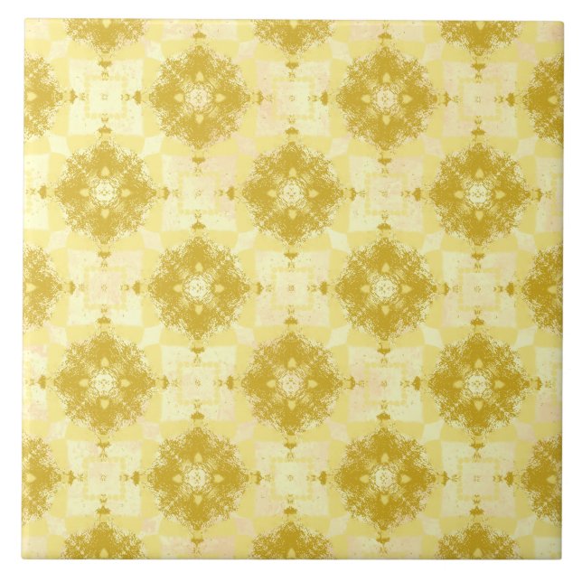 Azulejo Patrón amarillo y blanco moderno Ogeo (Frente)