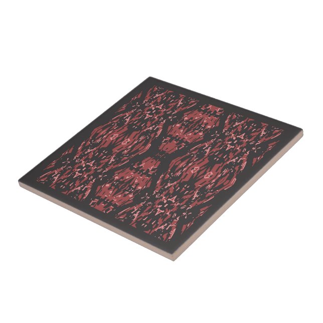 Azulejo Patrón antiguo de Boho étnico Rojo rosado marrón (Lado)
