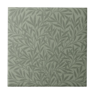 Azulejo Patrón Antiguo de Sauce de William Morris Verde Sa