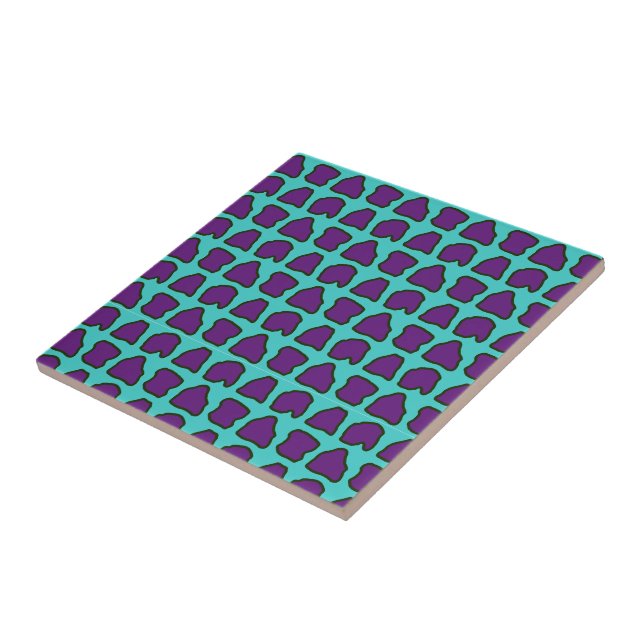 Azulejo Patrón Aqua Blue Purple Giraffe Spots (Lado)