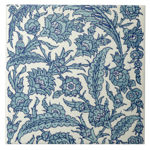 Azulejo Patrón árabe floral azul