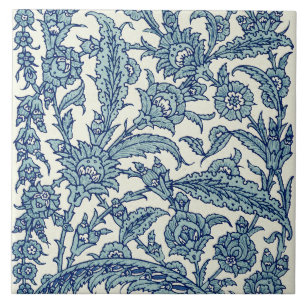 Azulejo Patrón árabe floral azul