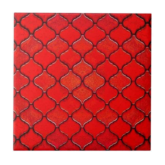 Azulejo Patrón árabe rojo (Frente)