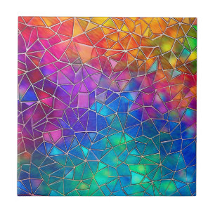 Azulejo Patrón arcoiris de vidrio templado