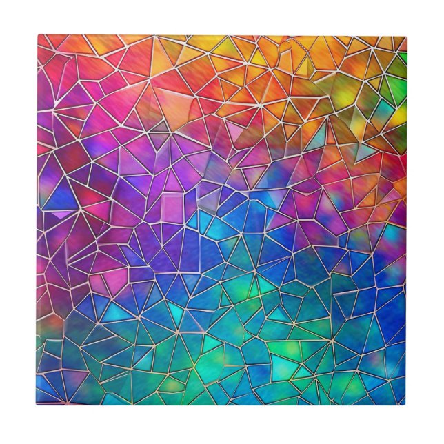 Azulejo Patrón arcoiris de vidrio templado (Frente)