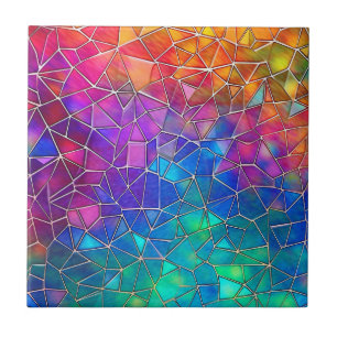 Azulejo Patrón arcoiris de vidrio templado