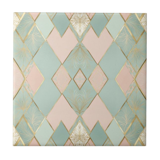 Azulejo Patrón Argyle Pastel Moderno (Frente)