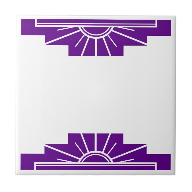Azulejo Patrón Art Deco en morado (Frente)