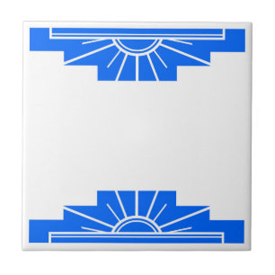 Azulejo Patrón Art Deco en negrita azul