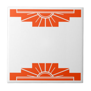 Azulejo Patrón Art Deco en negrita Naranja