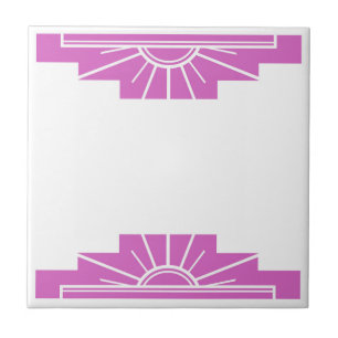 Azulejo Patrón Art Deco en negrita rosa
