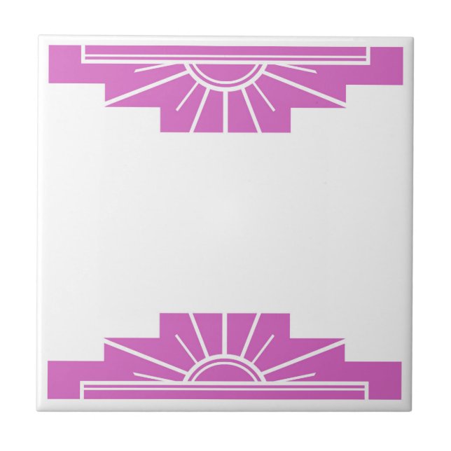 Azulejo Patrón Art Deco en negrita rosa (Frente)