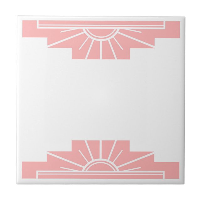 Azulejo Patrón Art Deco en Peach (Frente)