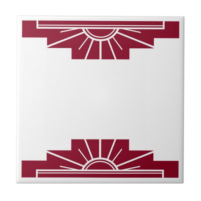Azulejo Patrón Art Deco en rojo (Frente)